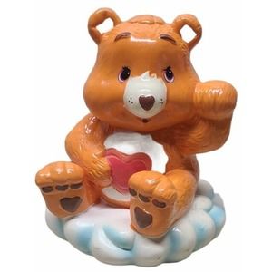 Vintage TCFC Care Bears Ceramic Coin Piggy Bank Tenderheart Bear